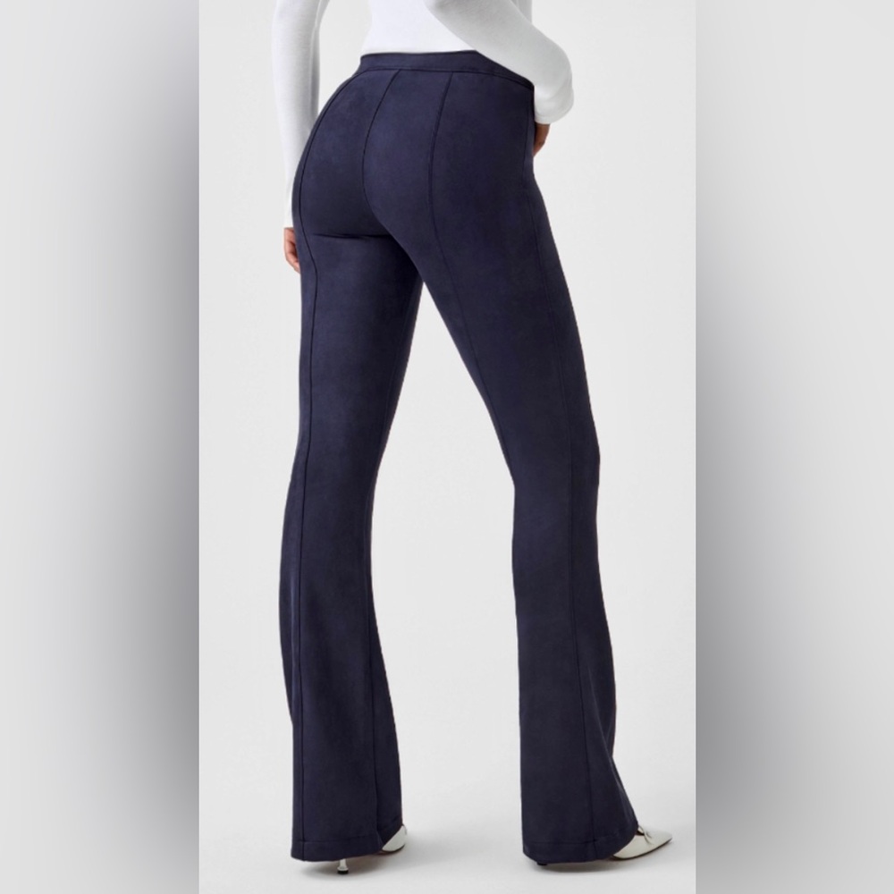 SPANX Midnight Blue Faux Suede Flare Pants